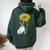 French Bulldog Sunflower Sunshine Frenchie Dog Women Women Oversized Hoodie Back Print Forest