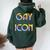 Gay Icon Legend Rainbow Flag Pride Lgbt Meme Queer T-S Women Oversized Hoodie Back Print Forest