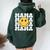 Groovy Happy Face Bolt Eyes One Happy Dude Birthday Mom Mama Women Oversized Hoodie Back Print Forest
