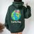 Happy Earth Day Cute Earth With Floral Earth Day 2024 Women Oversized Hoodie Back Print Forest