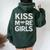 Kiss More Girls Lesbian Pride Lgbtq Pride Month Queer Women Oversized Hoodie Back Print Forest
