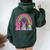Leopard Rainbow Easter Bunny Rabbit Cute Happy Easter Women Oversized Hoodie Back Print Forest