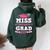 Lil Miss Kindergarten Grad Last Day Of School Graduation Women Oversized Hoodie Back Print Forest