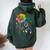Love Needs No Words Autism Awareness Puzzle Sunflower Mom Women Oversized Hoodie Back Print Forest