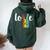 Love Win Rainbow Peace Sign Lesbian Gay Lgbtq Flag Pride Women Oversized Hoodie Back Print Forest