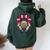 Native American Headdress Gas Mask Protest Camp Women Oversized Hoodie Back Print Forest