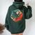 Octopus Retro Vintage Silhouette Vintage Retro Colors Women Oversized Hoodie Back Print Forest