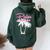 Palm Springs Retro Vintage California Palm Tree Women Oversized Hoodie Back Print Forest