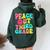 Peace Out Third Grade Last Day Of School 3Rd Grade Teacher Women Oversized Hoodie Back Print Forest