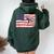 Pole Vault Track And Field Vaulting Girl Gymnast Usa Flag Women Oversized Hoodie Back Print Forest