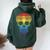 Rainbow Sugar Skull Day Of The Dead Lgbt Gay Pride Women Oversized Hoodie Back Print Forest