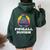 Retro Vintage Arcade Distressed Play Pinball Women Oversized Hoodie Back Print Forest