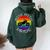 Ride With Pride Gay Bikers Lgbt Month Vintage Retro Rainbow Women Oversized Hoodie Back Print Forest