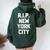 Rip New York City Saying Sarcastic Novelty Nyc Women Oversized Hoodie Back Print Forest