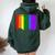 Rockford Illinois Lgbtq Gay Pride Rainbow Skyline Women Oversized Hoodie Back Print Forest