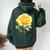 Rose Flower Yellow Floral Women Oversized Hoodie Back Print Forest