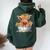 Scottish Baby Highland Cow Cattle Farm Floral Cute Cow Lover Women Oversized Hoodie Back Print Forest