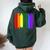 Seattle Washington Lgbtq Gay Pride Rainbow Skyline Women Oversized Hoodie Back Print Forest