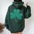 Shamrock St Patrick's Day Girls Irish Ireland Women Oversized Hoodie Back Print Forest