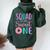 Squad Of The Sweet One Team 1St Birthday Girl Donut Party Women Oversized Hoodie Back Print Forest