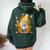 Sunflower Gnome With Bee Hippie Gnome Lover Women Oversized Hoodie Back Print Forest