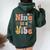 Ten Is A Vibe 9Th Birthday Groovy Boys Girls 9 Years Old Women Oversized Hoodie Back Print Forest