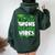Thick Thighs Lucky Vibes St Patrick's Day Girls Women Oversized Hoodie Back Print Forest