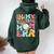 In My Volleyball Mom Era Game Day Cute Retro Volleyball Mama Women Oversized Hoodie Back Print Forest