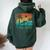 Woman Surfing Beach Wave Rider Retro Vintage Sunset Cute Women Oversized Hoodie Back Print Forest