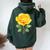 Yellow Rose Flower Hot Topic Women Oversized Hoodie Back Print Forest