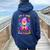 6Th Birthday Girl 6 Years Butterfly Number 6 Women Oversized Hoodie Back Print Navy Blue