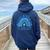 In April We Wear Blue Rainbow Autism Awareness Month Women Oversized Hoodie Back Print Navy Blue