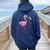 Asexual Flag Flamingo Lgbt Ace Pride Stuff Animal Women Oversized Hoodie Back Print Navy Blue