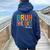 Bruh We Out Teachers Out Of School Women Oversized Hoodie Back Print Navy Blue