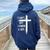 I Can't But I Know A Guy Christian Faith Believer Religious Women Oversized Hoodie Back Print Navy Blue