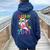 Class Of 2041 Girls Dabbing Unicorn Grow With Me Women Oversized Hoodie Back Print Navy Blue