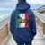 Horse Italian Flag Patriotic Riding Horses Horseback Farm Women Oversized Hoodie Back Print Navy Blue