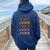 Jvke Colourful And Butterfly Vintage Retro Women Oversized Hoodie Back Print Navy Blue