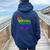 Lgbt Gay Pride Rainbow Flag Nature Forest Tree Wolf Women Oversized Hoodie Back Print Navy Blue