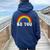 Lgbtq Be You Gay Pride Lgbt Ally Rainbow Flag Transgender Women Oversized Hoodie Back Print Navy Blue