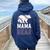 Mama Bear Mom S For Softball Game Women Oversized Hoodie Back Print Navy Blue