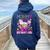 Mommy Of The Birthday Girl Candyland Candy Birthday Women Oversized Hoodie Back Print Navy Blue
