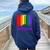 Nashville Tennessee Lgbtq Gay Pride Rainbow Skyline Women Oversized Hoodie Back Print Navy Blue