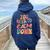 You Need To Calm Down Groovy Retro Cute Quote Women Oversized Hoodie Back Print Navy Blue