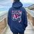 Peace Out Single Digits I'm 10Th Birthday For Girl Women Oversized Hoodie Back Print Navy Blue