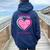 Remembrance In Memory Of My Mom Pink Breast Cancer Awareness Women Oversized Hoodie Back Print Navy Blue