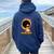 Solar Eclipse 2024 Duck Wearing Solar Eclipse Glasses Women Oversized Hoodie Back Print Navy Blue