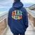 Stay Groovy Hippie Peace Sign Retro 60S 70S Women Women Oversized Hoodie Back Print Navy Blue