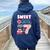 Sweet Sassy And Seven 7Th Birthday Girl Donut 7 Year Old Kid Women Oversized Hoodie Back Print Navy Blue