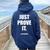 Teacher Just Prove It Text Evidence Women Oversized Hoodie Back Print Navy Blue